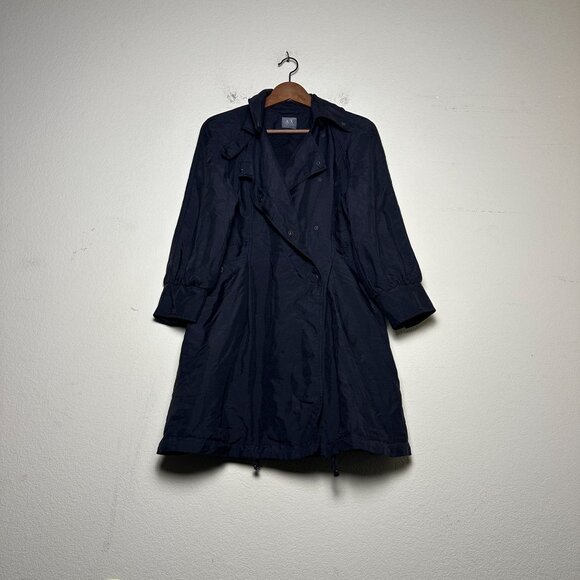 Armani Exchange Coat Jacket Women L Outerwear Double Breasted Trench Designer - Picture 1 of 16